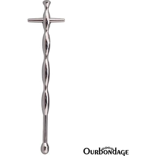 Ourbondage Stainless Steel Crucifixion Shape Urethral Catheter Chastity Penis Insert Dilator Penis Sounding Sex Toy For Men