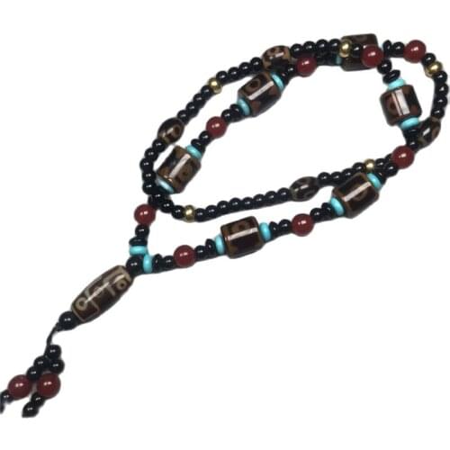 Early collection of Tibetan style old agate beads necklace natural agate retro pendant Buddha beads
