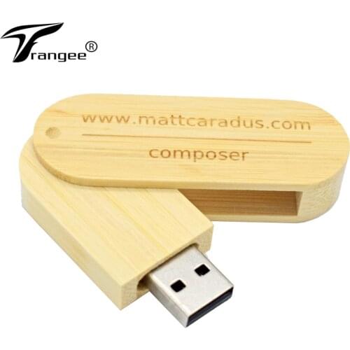 Rotate Bamboo usb flash drive gift pen drive Usb stick 4GB 8GB 16GB 32GB 64GB 128GB memory stick pendrive (5pcs free logo)