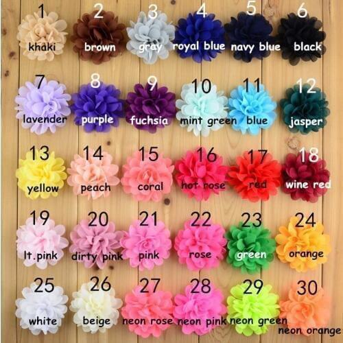 100 pcs/lot 2.75" inch lotus petal chiffon flower , Chiffon Blossoms , for wedding, brooch and headbands free shipping