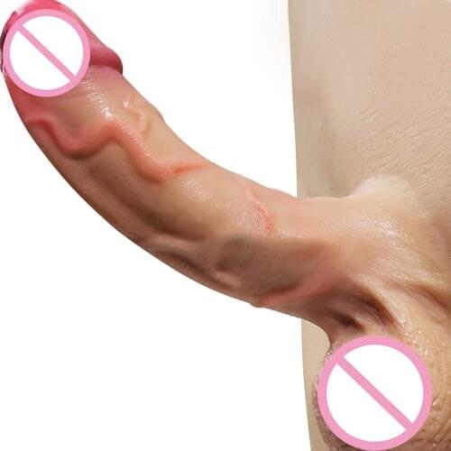 Silicone Pants Dildo Hollow Penis Female Masturbation Realistic Strap On Dildos With Scrotum Sex Toys For woman Lesbian Sex Shop