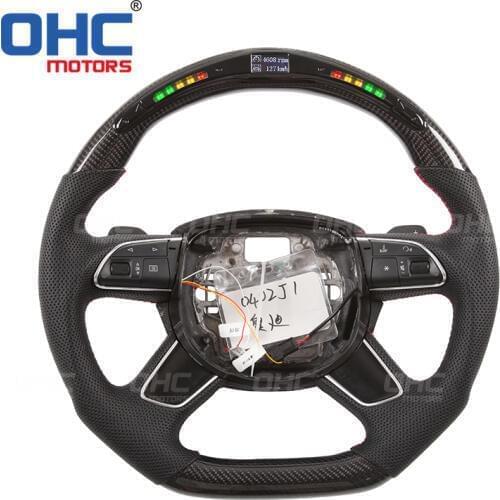 Real Carbon Fiber LED Steering Wheel compatible for Au-di A1 A2 A3 A4 A6 Q3 Q5 Q7 S3 S4 S5 S6 S7