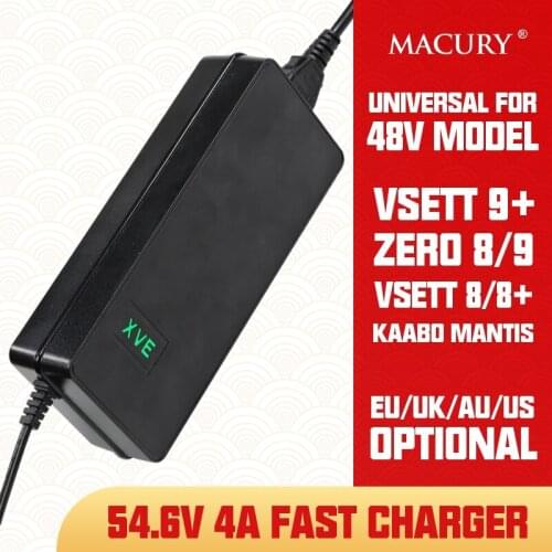 Universal XVE GX16 3-Pin 54.6V 4A AC/DC Li-Ion Battery Fast Charger for 48V VSETT 8 8+ 9+ ZERO 8 9 Kaabo Mantis Electric Scooter