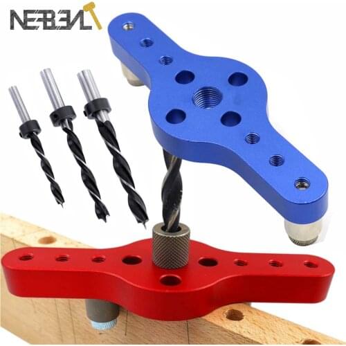 6/8/10mm Alloy Vertical Pocket Hole Jig Self Centering Dowelling Jig Puncher Locator Drill Guide for Woodworking Carpentry Tools
