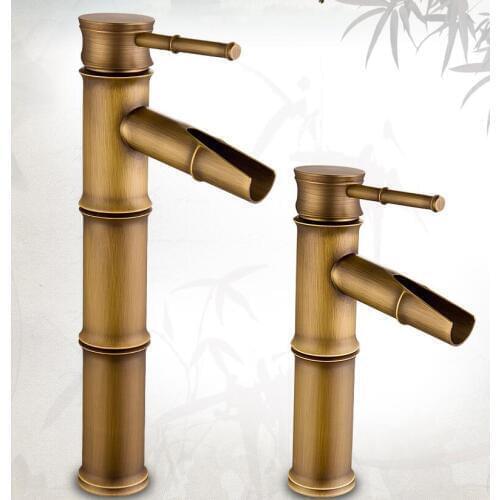 Vidric Contemporary Concise Bathroom hot and cold Brass bamboo Basin Sink Faucet Single Handle water tap