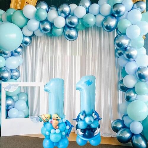 Baby Birthday Party Shark Balloon Birthday Party Decoration Baby Shower Boy Balloon Pink Blue Foil Digital Balloon