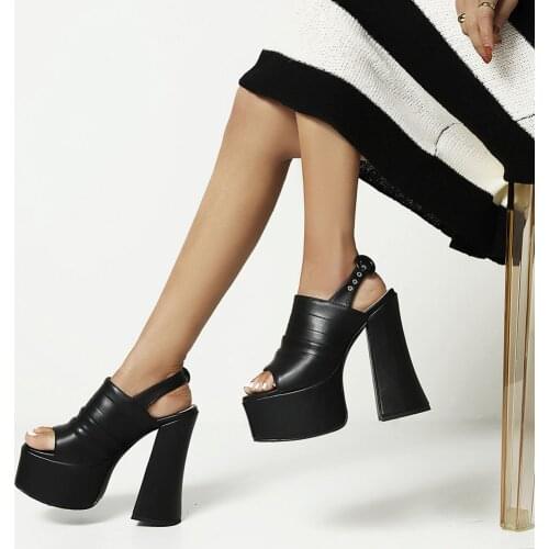 Karinluna High Quality Shoes High Heels Women Sandals Feitish Strippers slip-on Paltform Open Toe Women Shoes Gothic Style