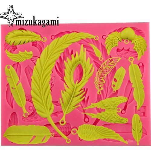 1pcs UV Resin Jewelry Liquid Silicone Mold Wings Feather Resin Charms Pendant Molds For Silicone Resin Mold For Jewelry Making