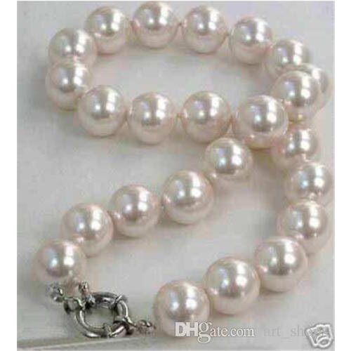 10mm Genuine White South Sea Shell Pearl Necklace 18'' AAA+ kkv6>>> free shipping