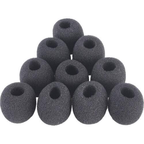 10pcs Black Microphone Foam Covers Windscreen Protector Mic Parts
