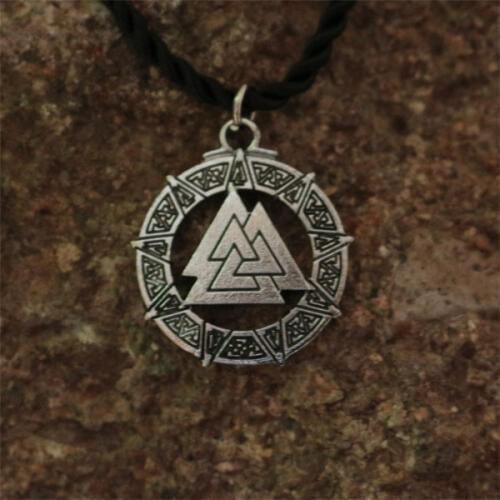 10pcs wholesale Valknut pagan amulet pendant Men necklace Valknut Symbol of Norse Viking Warrior Mens Pewter Pendant Necklace
