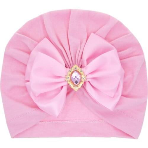 20 Pcs/Lot,Hot Sale New Satin Bows Baby Hat Kids Cap Newborn Girl Photography Props Turban Infant Top Knotted Beanie Bowknot