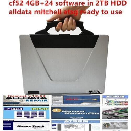 2019 cf52 alldata All data auto repair Alldata m..chell ATSG 24 in 2TB HDD install well computer For Panasonic cf52 laptop 4GB