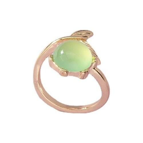 2021 Ins Trendy Gold Mermaid Tail Blue Resin Stone Knuckle Finger Rings Korean Fashion Women Party Jewelry