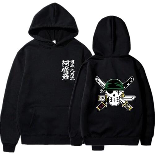 2021 Fashion One Piece Hoodies Roronoa Zoro Anime Print Hoody Casual Unisex Sweatshirt Tops Loose Male