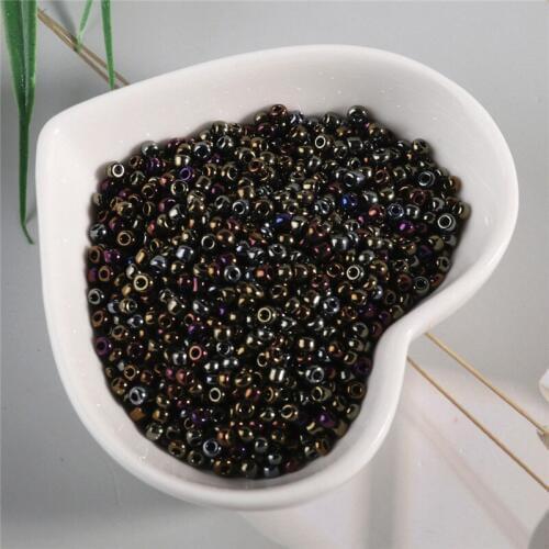 1200pcs/lot 2mm 3mm Czech Glass Seed Beads Plated Black Color Austria Crystal Round Hole Bead For Jewelry Making DIY Accessories