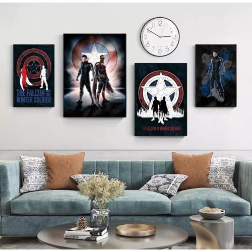 American TV Series Canvas Painting Marvel The Falcon & Winter Soldier Posters and Prints Wall Art Picture for Living Room Decor