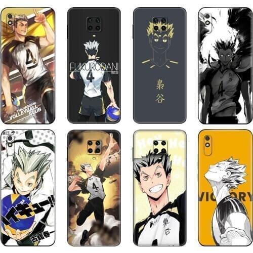Black tpu Case For Xiaomi Redmi 7A 8 8A 9 9A 9C Case Redmi Note 8T 8 Pro T Note 9 9S 9 Pro Case Haikyuu bokuto koutarou