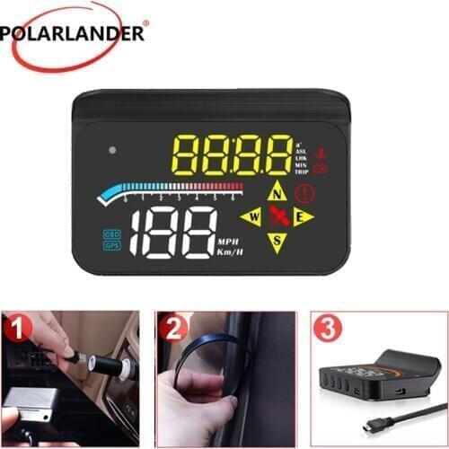 Car Head-up Display (Need To Film) HUD Dual System Multi-function M17 3.5-Inch Hot Selling OBD+GPS Yellow And White