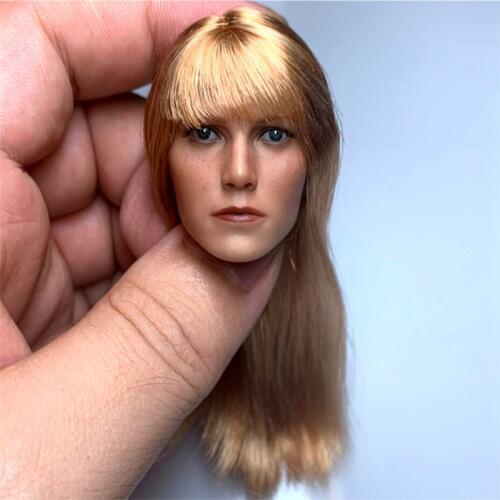 1/6 Scale Figure Pepper Potts Head Sculpt Gwyneth Paltrow Head Carved Planted Hair for 12 inches Action Figure Body Doll