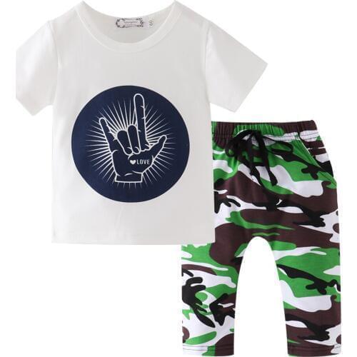 2019 Children Boys Clothing Set Summer Short Sleeve Baby T-Shirt+Pants 2 Pieces sets Toddle Kids Bebe Clothes Outfits