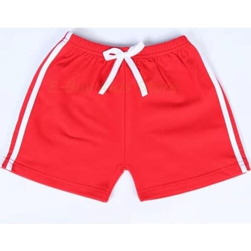 Red Sports Shorts for Children Baby Summer Fashion Solid Shorts for 2-14 Years Kids Boys Girls Waistband Pants for Teenagers