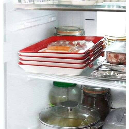 Creative Food Kitchen Storage Plate Plastic Food Organizer Set Keeping Fresh Food Serving Tray Cover Plates Decorative Tray