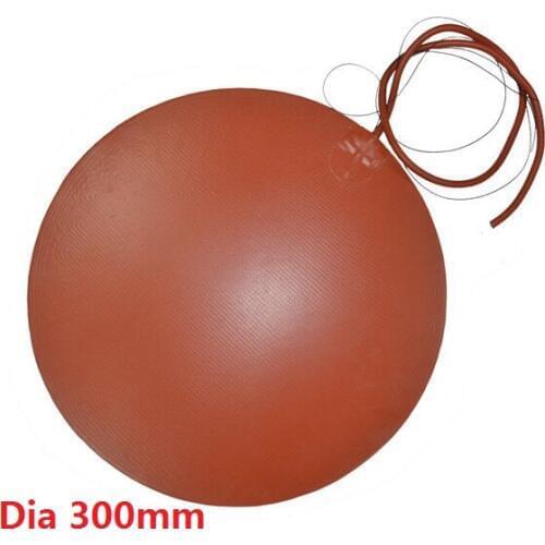Circular/Round Silicone Heater Pad,Dia 300mm,110V 500W,with 3M PSA & NTC 100K thermistor,3D Printer HeatBed