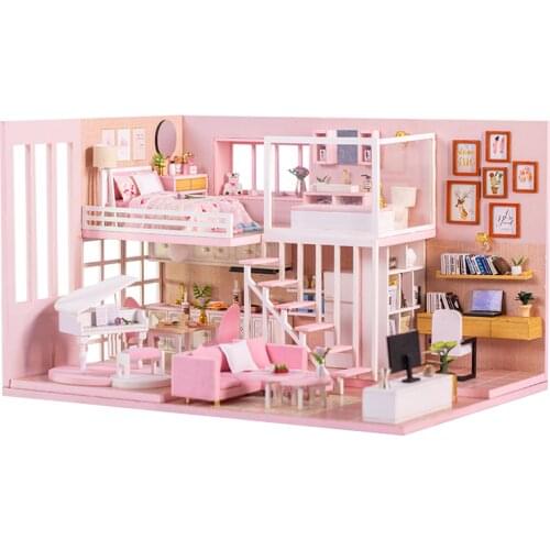 LIANYUN DIY Dollhouse Wooden DollHouses Miniature Doll House Toys for Children Birthday Gift
