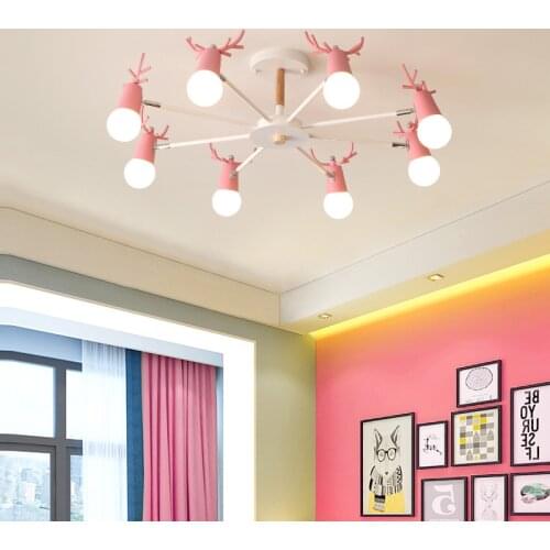 Living Room Lamps Modern Nordic Antler Ceiling Lights Originality Personality Ma Ka Long Bedroom Lamp Kids Room Led Lighting