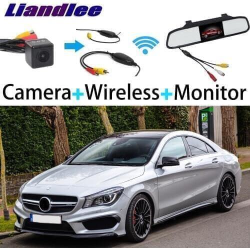 Liandlee For Mercedes Benz CLA Class MB C117 3 in1 Special Rear View Reversing Camera + Wireless Receiver + Mirror Monitor DIY