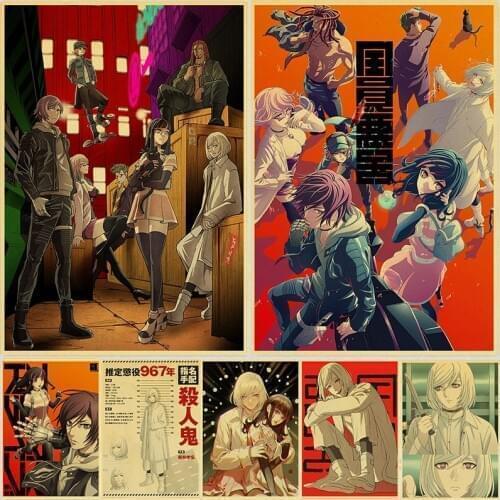 Hot Anime Akudama Drive Posters Kraft Paper Pirnts Vintage Poster Home Room Decor Art Painting Fans Collection Wall Stickers