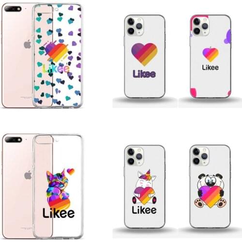Likee cat bear love Phone Case Transparent for iPhone Samsung A S 11 12 6 7 8 9 10 20 Pro X XS Max XR Plus lite mobile bags