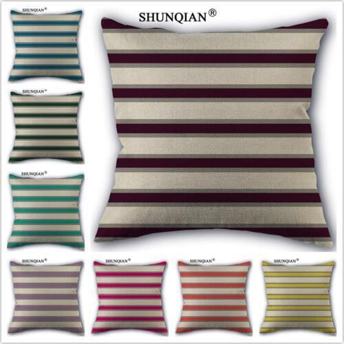 Linen Cotton Classic stripes Pillow Cover Custom Print Home Decorative Pillows Cases 45x45cm one side WJY425-5