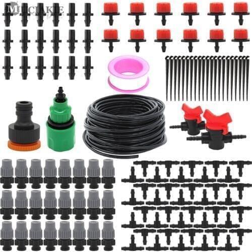 MUCIAKIE 30M DIY Garden Automatic Micro Spray/Drip Irrigation 4/7mm Hose System Kit with Adjustable Dripper Plant Garden Tool