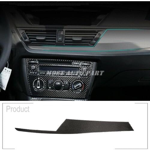 Carbon Fiber Center Interior Console Dashboard Panel Cover Trim For BMW X1 E84 2011-2015 1pcs LHD Car Decoration Car Trim