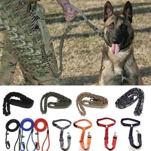 Dog Leash 1000D Nylon Tactical Military Police Dog Training Leash Elastic Pet Collars Multicolor PC975816