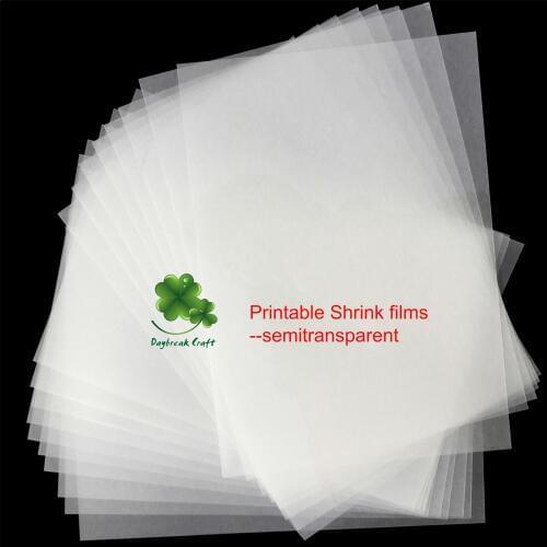 Wholesale craft paper Clear shrink films printable -pack 20