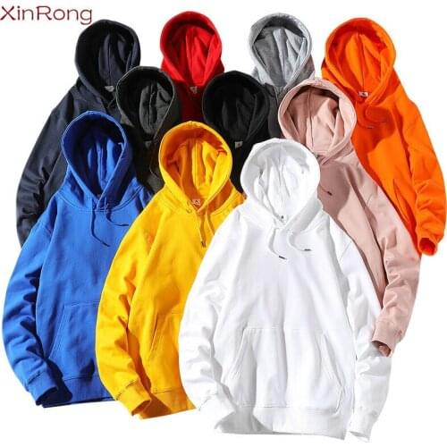 2021 Autumn And Winter New Couple Hooded Terry Sweater Pullover Loose Coat Solid Color Big Pocket Fashion Teenager XXXXL Sweater