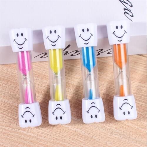 3 Minutes Hourglass Sand Timer Children Toys Hourglass Cute Mini Timing Cartoon Smiling Cooking Game Brushing-Teeth Sands Timer