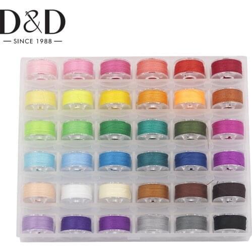 36pcs Sewing Machine Bobbins Plastic Thread Bobbins Spools With Plastic Storage Box For Most Sewing Machine DIY Sewing Tools