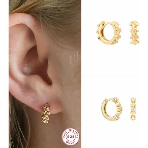 Hoop Earrings Silver 925 Flower Leaf Shape Earring Puncture Pendientes For Woman Couples Piercing Oorbellen orecchini Jewerly