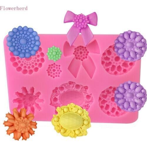 European Style Gem Jewelry Fondant Cake Silicone Mold DIY Chocolate Mold Relief Clay Mold Drop Glue Mold Cake Decorating Tools