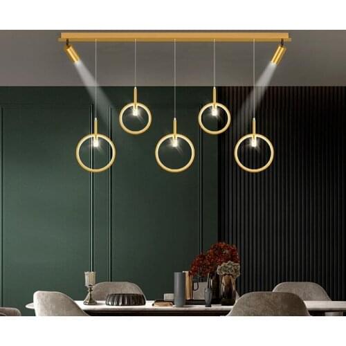 Modern Ceiling Pendant Light with Spotlight Black Gold Hanging Lamp for Kitchen Island Dining Table Living Room Home Decoration