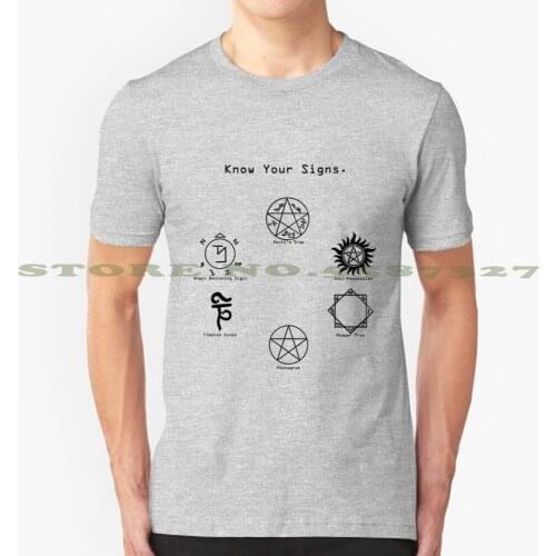 Know Your Signs Graphic Custom Funny Hot Sale Tshirt Supernatural Superwolf The Cw Fandom Tumblr Dean Winchester Sam Winchester