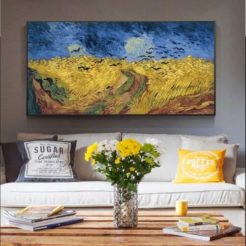 Vincent Van Gogh Wheatfield With Crows Canvas Painting Print Living Room Home Decor Modern Wall Art Oil Painting Poster Artwork