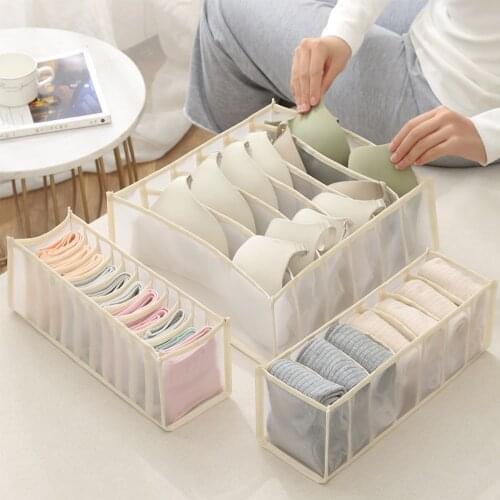 Underwear Storage Organizer Drawer Divider, Foldable Breathable Bra Storage Boxes Closet Divider for Storting Panty Socks
