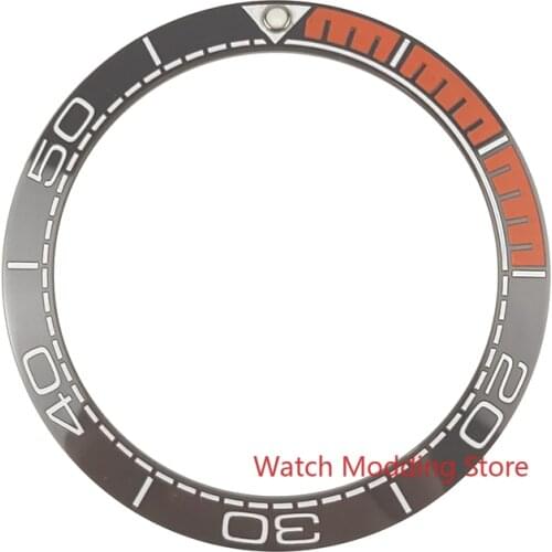 Green Lumed Pip 38mm Black/Gray 1/4 Orange And Blue 1/4 Red Ceramic Bezel Insert Set For Sea Master SKX007 SKX009 Divers Watch