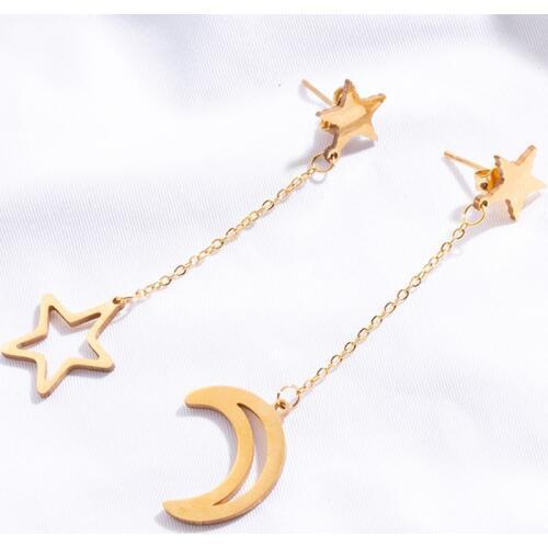 Newest Trendy Star Moon Earrings Long Charming Earrings for Women Girl 2020 Fashion Jewelry Brincos Bijoux Party Girlfriend Gift