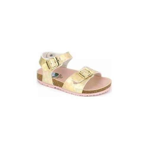 Pablosky girl sandals in Gold with bio floor and buckles